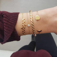 Load image into Gallery viewer, XIYANIKE 30 Style 2019 Bohemian Vintage Leaf Leaves Bangles Set Boho Charm Bead Bracelet For Women Jewelry Accessories Summer