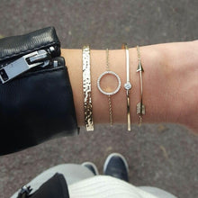 Load image into Gallery viewer, 6 pcs/set Love Heart Infinity Symbol Charm Bracelets for Woman Gold Link Chain Bracelets Hollow Feather Black Beads Braclet Girl