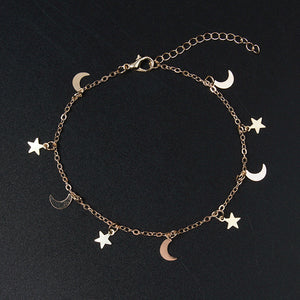 New Fashion Gold silver Moon Star Charms bracelet for Women Accessories Bracelets 4g