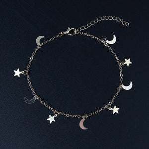 New Fashion Gold silver Moon Star Charms bracelet for Women Accessories Bracelets 4g