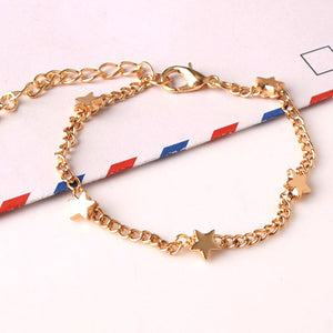 New Fashion Gold silver Moon Star Charms bracelet for Women Accessories Bracelets 4g