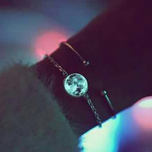 Load image into Gallery viewer, Birth Moon Bracelet Glow In The Dark Moon Phase Silver Chain Bracelet Glowing Birthday Moon Jewelry Lunar Phase Bracelets Charm