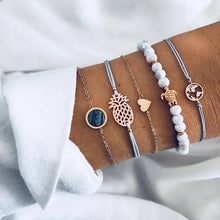 Load image into Gallery viewer, FAMSHIN Bohemian Handmade Weave Heart Long Tassel Bracelet Sets Women 2019 New Grey Rope Chain Bracelets Jewelry Christmas Gift