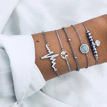 Load image into Gallery viewer, FAMSHIN Bohemian Handmade Weave Heart Long Tassel Bracelet Sets Women 2019 New Grey Rope Chain Bracelets Jewelry Christmas Gift